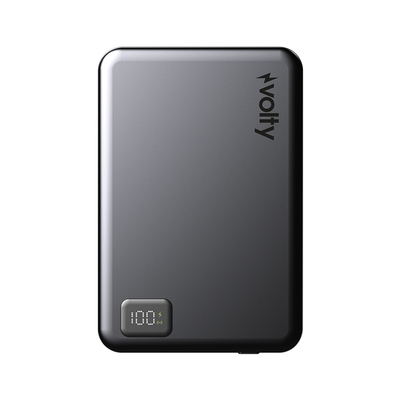 Volty MagSafe Powerbank 5000 mAh | 15W Kablosuz, 20W PD Hızlı Şarj, Dijital Ekran, 108g (V0601003)