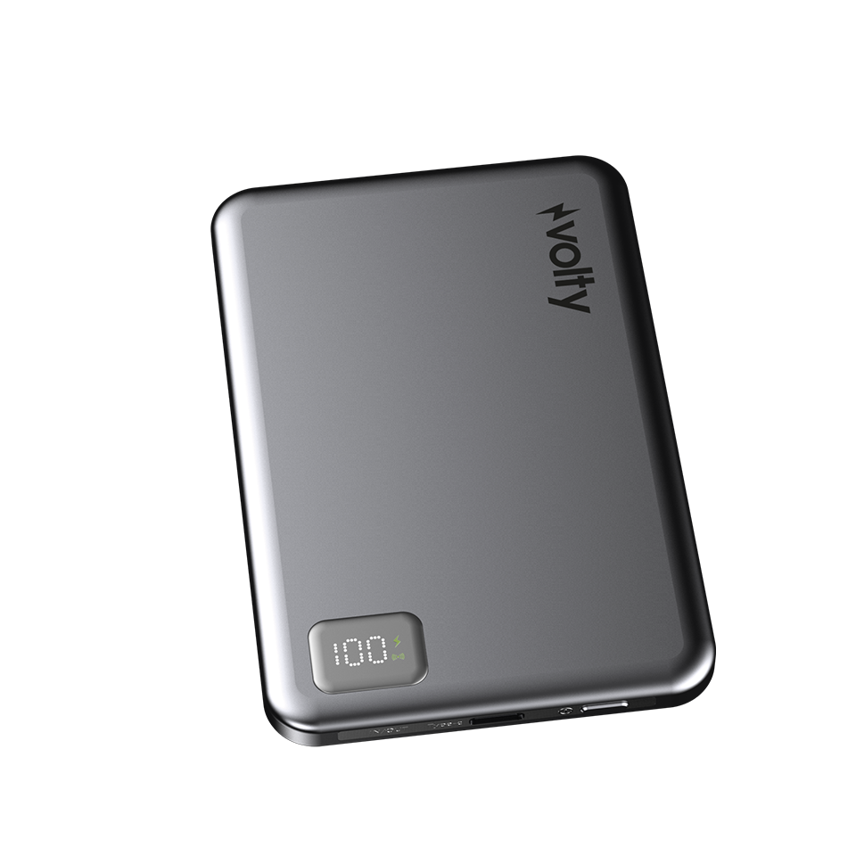 Volty MagSafe Powerbank 5000 mAh | 15W Kablosuz, 20W PD Hızlı Şarj, Dijital Ekran, 108g (V0601003)